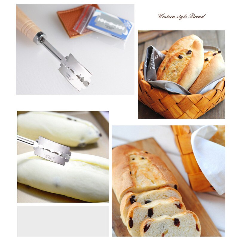 Coupe-pain lames en acier inoxydable | Pour couper le pain, marquer la pâte à pain avec 4 lames, MYDING