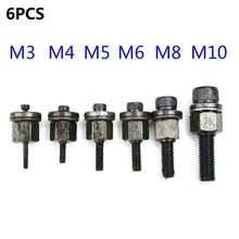 6PCS Hand Rivet Nut Head Nuts Simple Installation Riveter Tool M3 - M10 Multifunction Hand Tools Parts Riveter Mandrel Nut Set: M3 M4 M5 M6 M8 M10