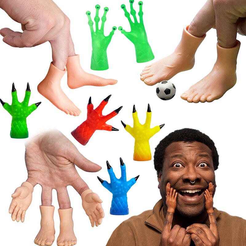 2/10 pcs/set Screepy Mini Finger Hands Tiny Left Right Hand for Rolled cat artifacts Fingertips