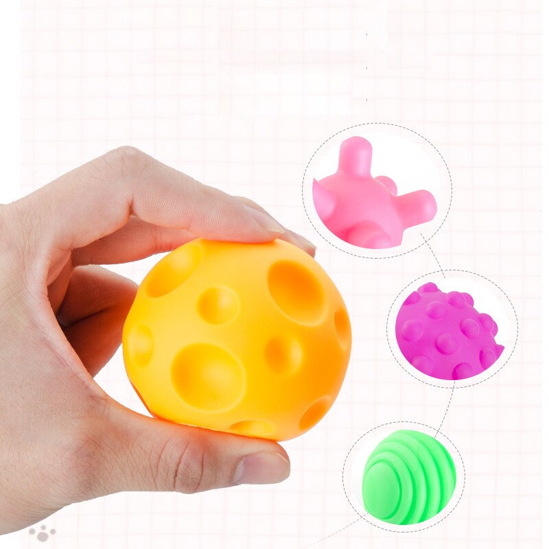 Fun soft rubber pinch player catch ball learn climbing ball teether multi texture combination environmental protection