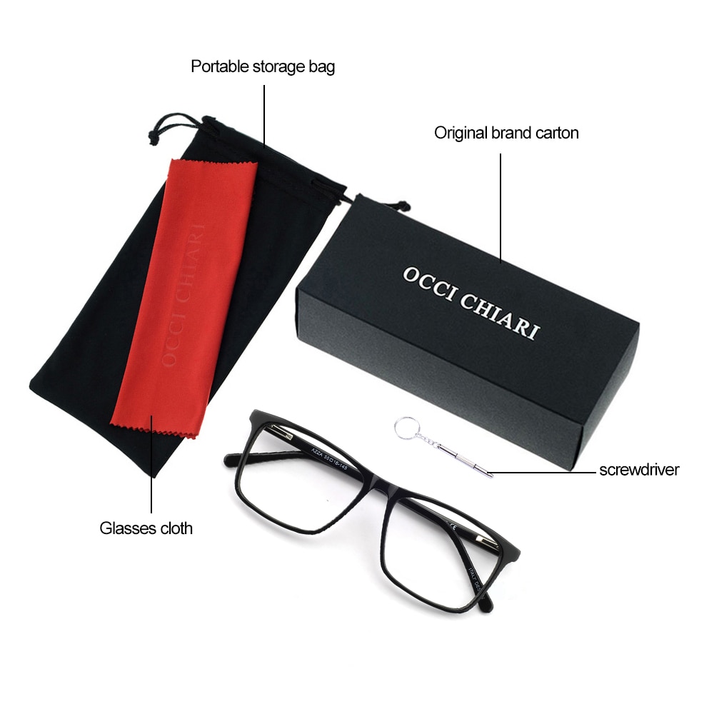 OCCI CHIARI Computer Glasses Frame Men Optical Eyeglasses frames Clear Lens blue light Gaming Eyewear Prescription Male