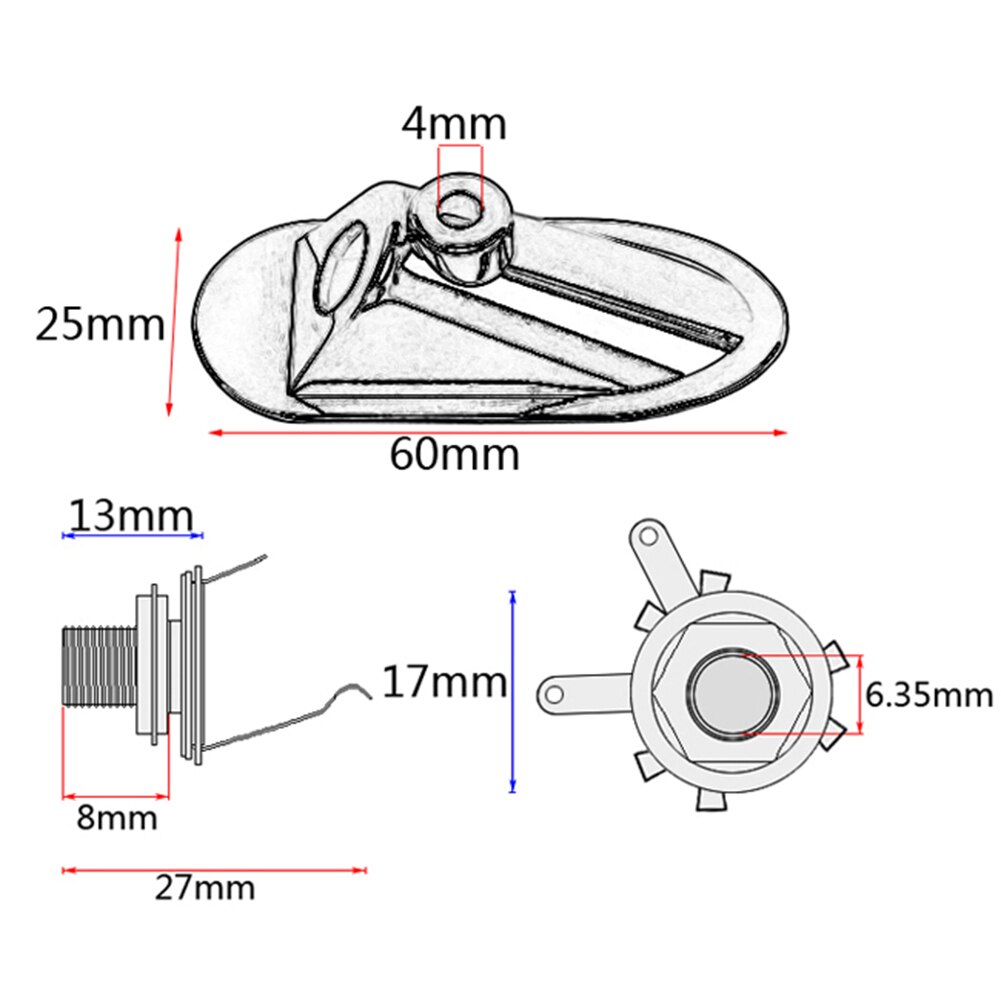Double-hole Boat Shape Input Jack Plate Socket Tool for Strat Electric Guitar
