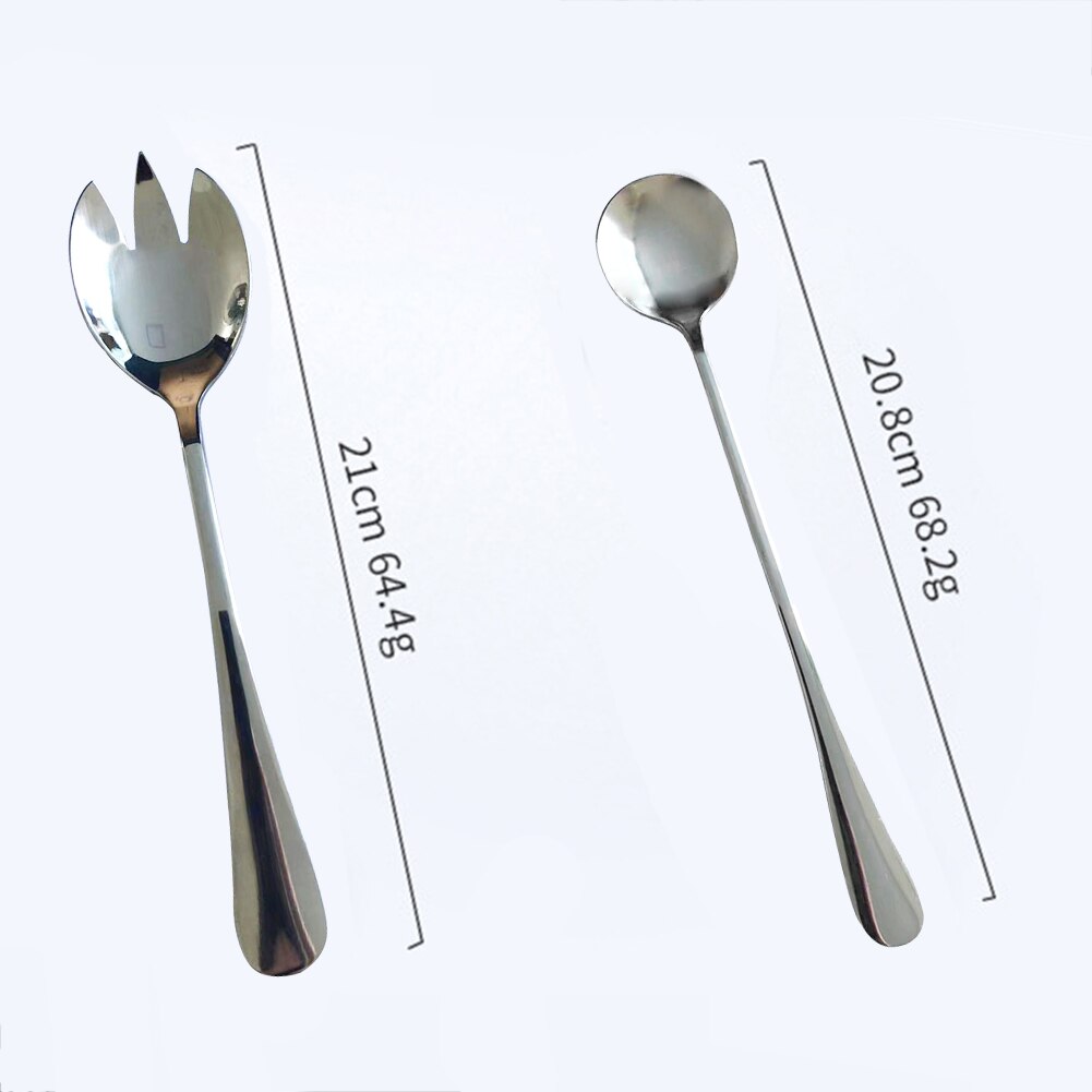2pcs Cutlery Stainless Steel Salad Servers Hotel Supplies Flatware Tableware Restaurant Fork And Spoon Dinnerware