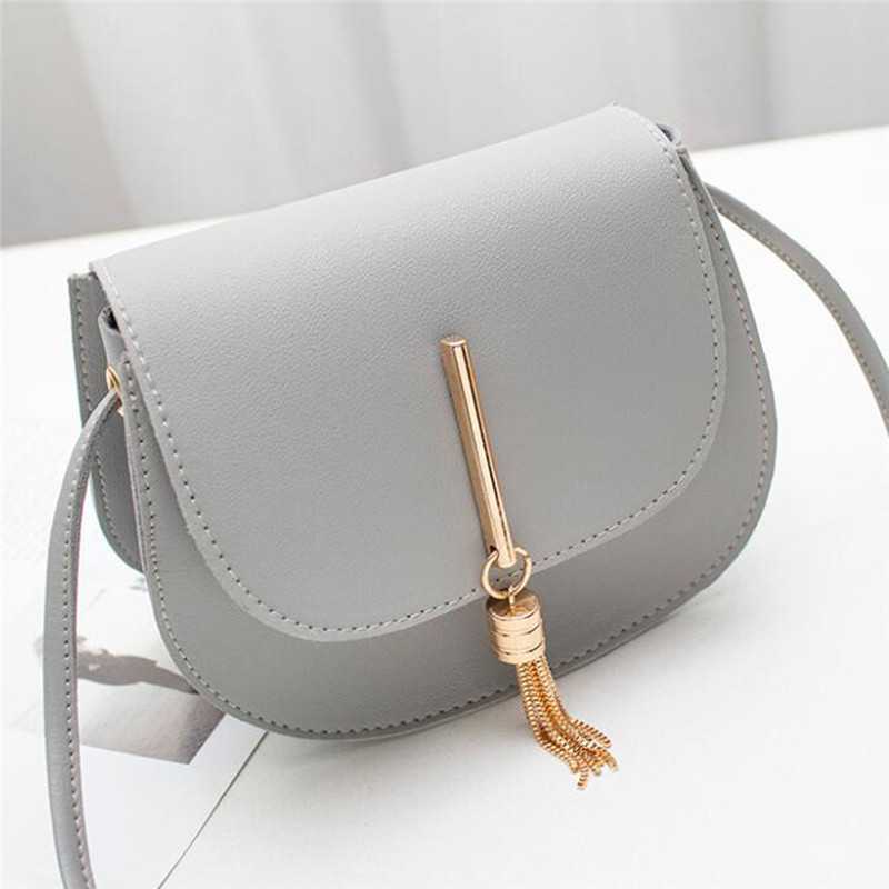 Dames schoudertas pu leer dames messenger bag dames pure kleur kleine klep vierkante tas clutch tassen handtassen: Grijs