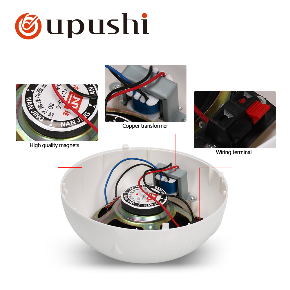 Oupushi KS811 3-10W 5 Inch Passive Indoor Ceiling Speaker Using for PA System and Background Music System