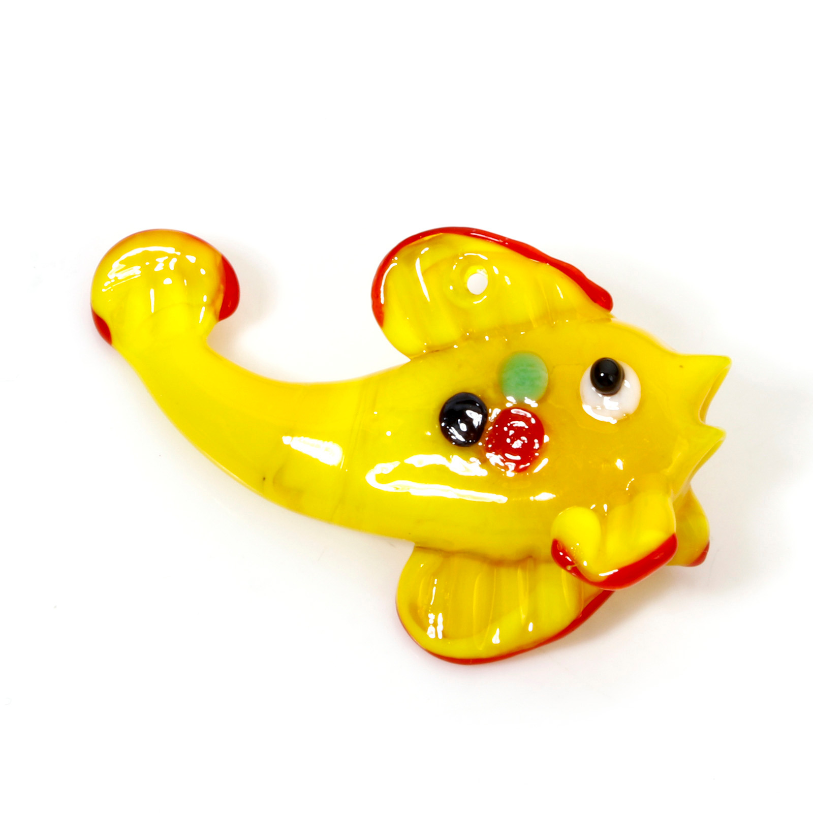 1PCs 3D Tropical Fish Animal Lampwork Ocean Charms For Jewelry Making Tiny Statue Ornaments Aquarium Decor DIY Necklace Pendant: Imitation Rhodium Plated