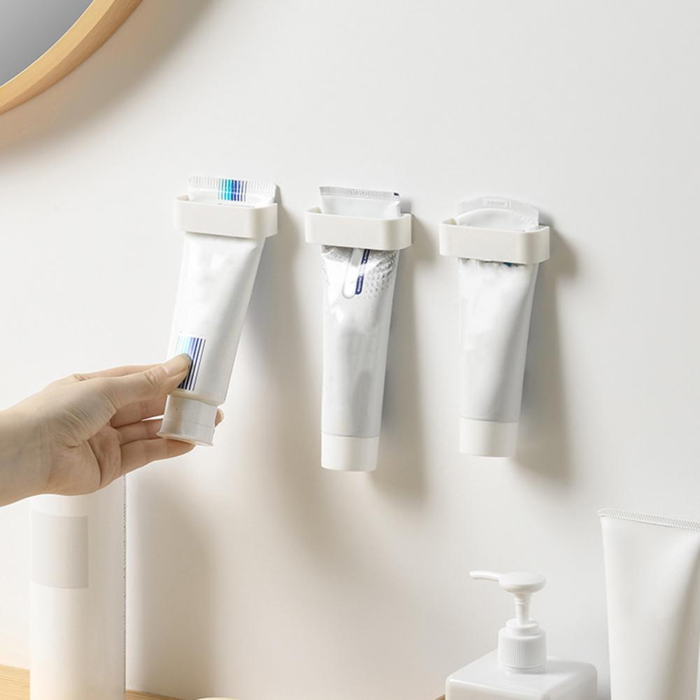 2Pcs Toothpaste Clip Self Adhesive Anti-slip HIPS Space Saving Utility Toothpaste Organizer for Kitchen