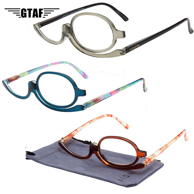 Women Magnifying Glasses Make Up Reading Glasses Folding Single Lens Presbyopic Eyeglasses Female Spotted Eyewear +1.0 To +4.0