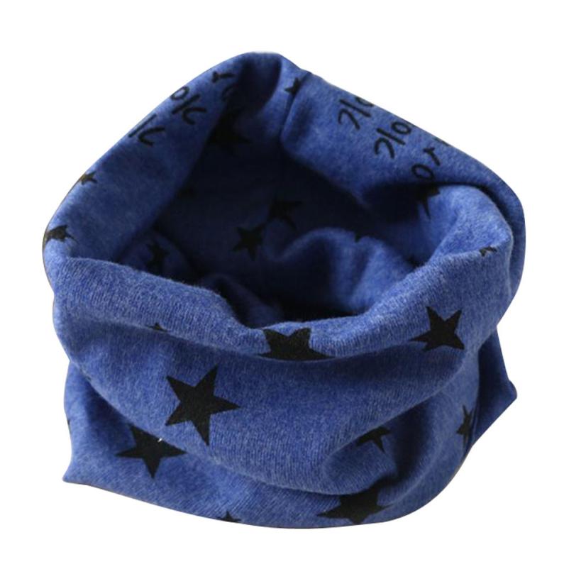 Sjaal Katoenen Baby Herfst Winter Mooie Cartoon Baby Slabbetjes Kids O Ring Kraag Sjaal Jongens Meisje Hoofd Slijtage cap Sjaals # Y1: Blue