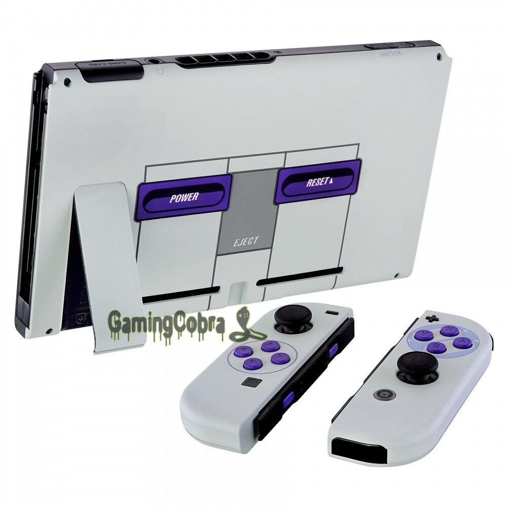EXtremeRate-carcasa de control de la placa trasera de la consola, juego completo de botones para NS Switch, estilo SNES, tacto suave