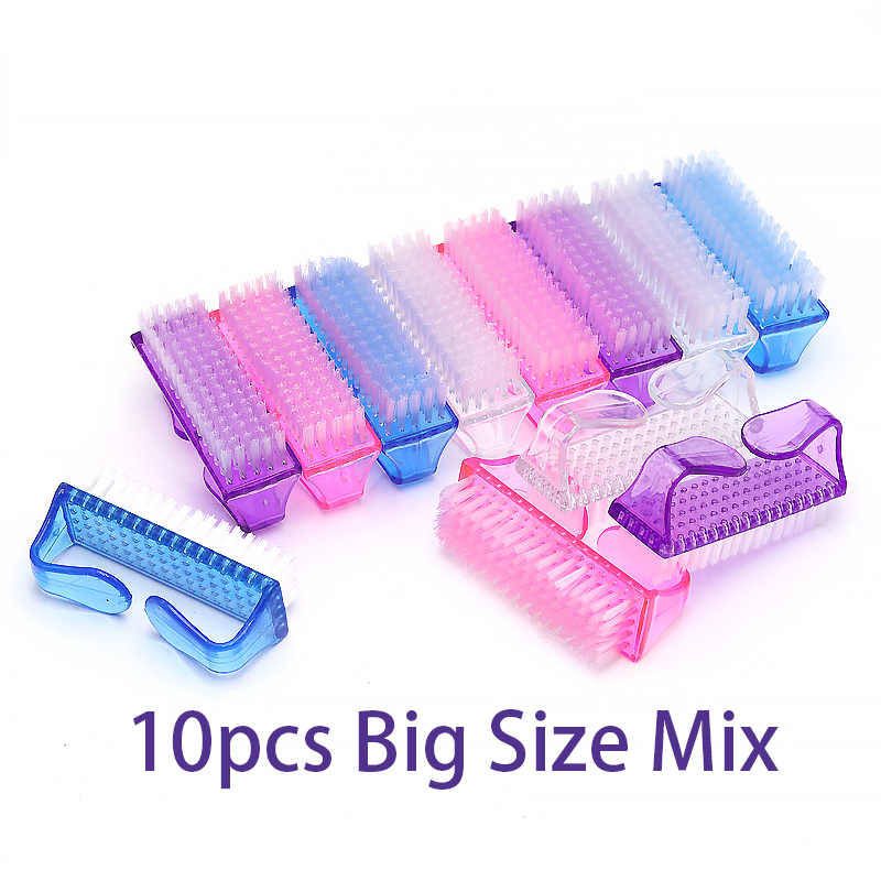 Top Cleaning Nail Brush Nail Art Plastic Soft Remove Dust Finger Care UV Gel Manicure Pedicure Tool Makeup Brushes Scrubbing: VIOLET/紫罗兰
