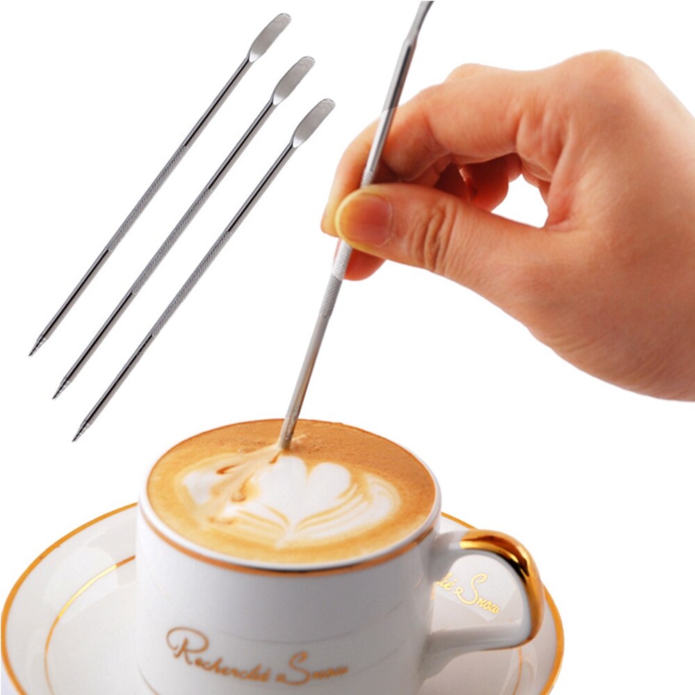 1 Pcs Barista Fancy Koffie Stok Gereedschappen Cappuccino Espresso Koffie Decorating Latte Art Pen Sabotage Naald