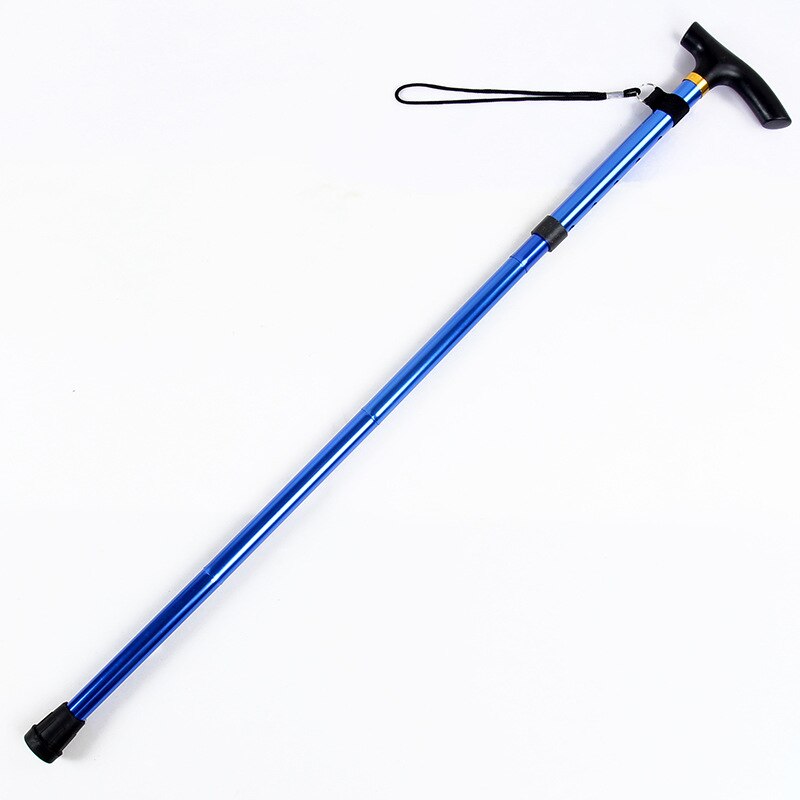 Aluminum Metal Hiking Cane Telescopic Walking Adjustable Stick Travel Cane Hiking Poles Outdoor Walking Stick: Blue