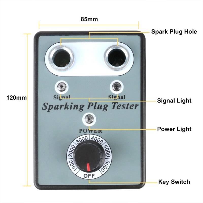 Car Spark Plug Tester Ignition Plug Analyzer Diagnostic Dual Hole Test Tools 12V Gasoline Automotive Spark Plug Detector D7YA