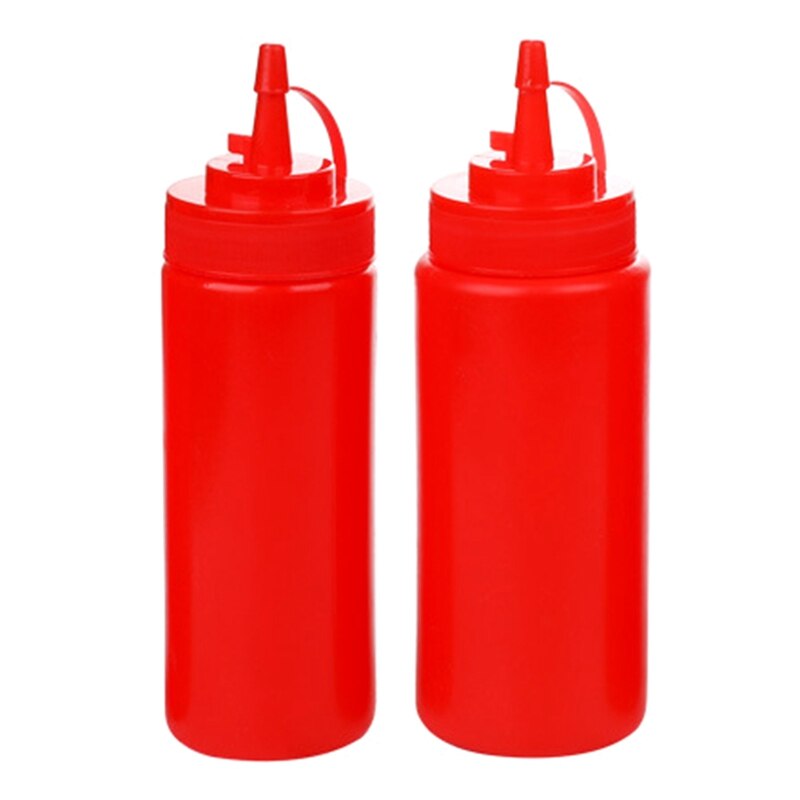 Squeeze Sauce Bottle Plastic Leak-proof Salad Squeeze Bottle Pointed Seasoning Bottle Dispenser Bottle Ketchup Sauce Bottle: RD