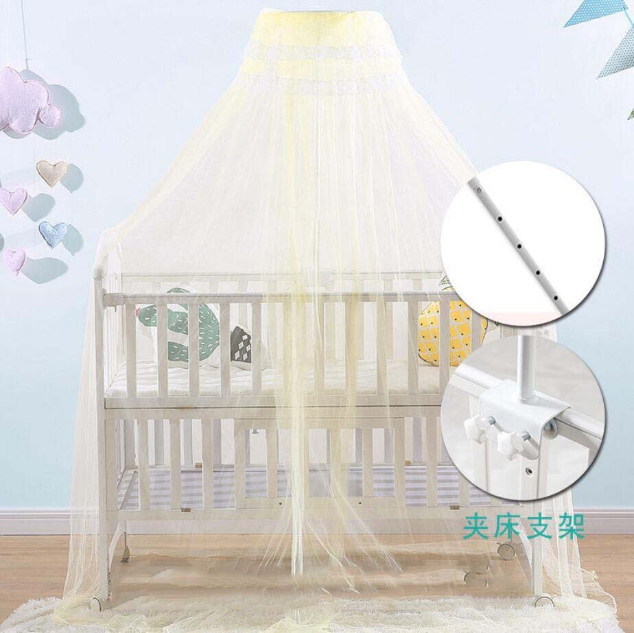 Universal Mosquito Net For Baby Crib Bi-Parting Mesh Dome Tent Baby Canopy For A Cot Curtains Liftable Infant Netting: Yellow-A