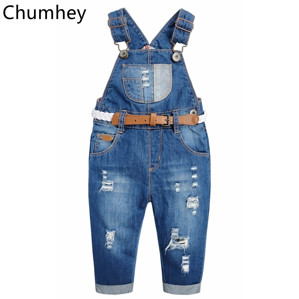 Chumhey 0-6T de , monos para niños, Primavera, niñas, babero, pantalones vaqueros elásticos, pantalones de mezclilla, ropa para niños