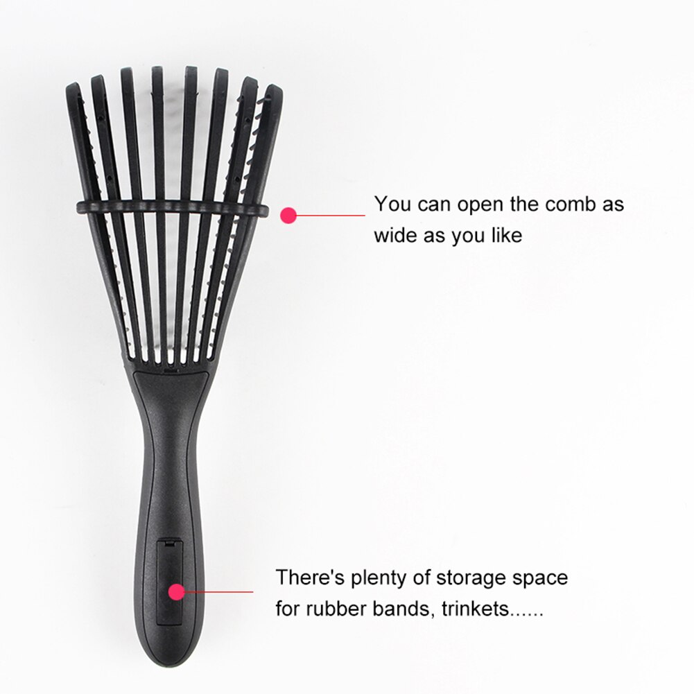 Vrouwen Haar Hoofdhuid Massage Kam Rubber Handvat Nat Krullend Haarborstel Salon Kappers Styling Tools