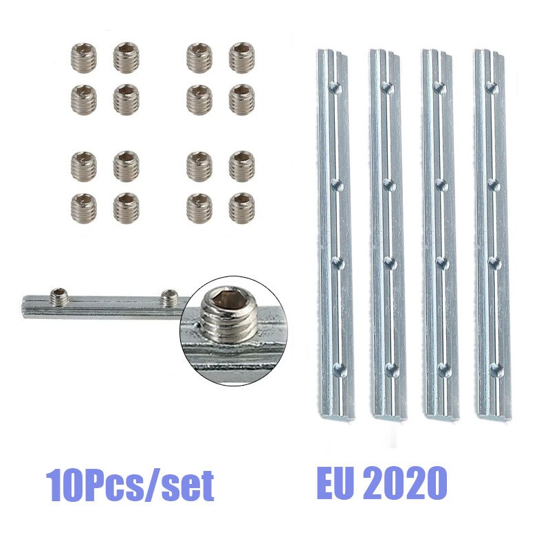10pcs 180 Degree Aluminium Extrusion Profile Straight Joint Inside Connector Aluminium Profile Fittings Strip With M5