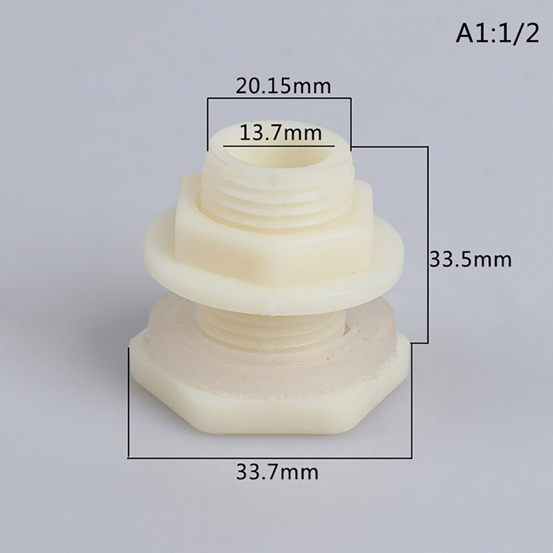 1pc ABS ID 20mm 25mm 32mm Fish Connector Tank Drain Pipe Accessories Aquarium Joints Water Pipe Fittings 1/2 Inch 3/4" Drainage: A1