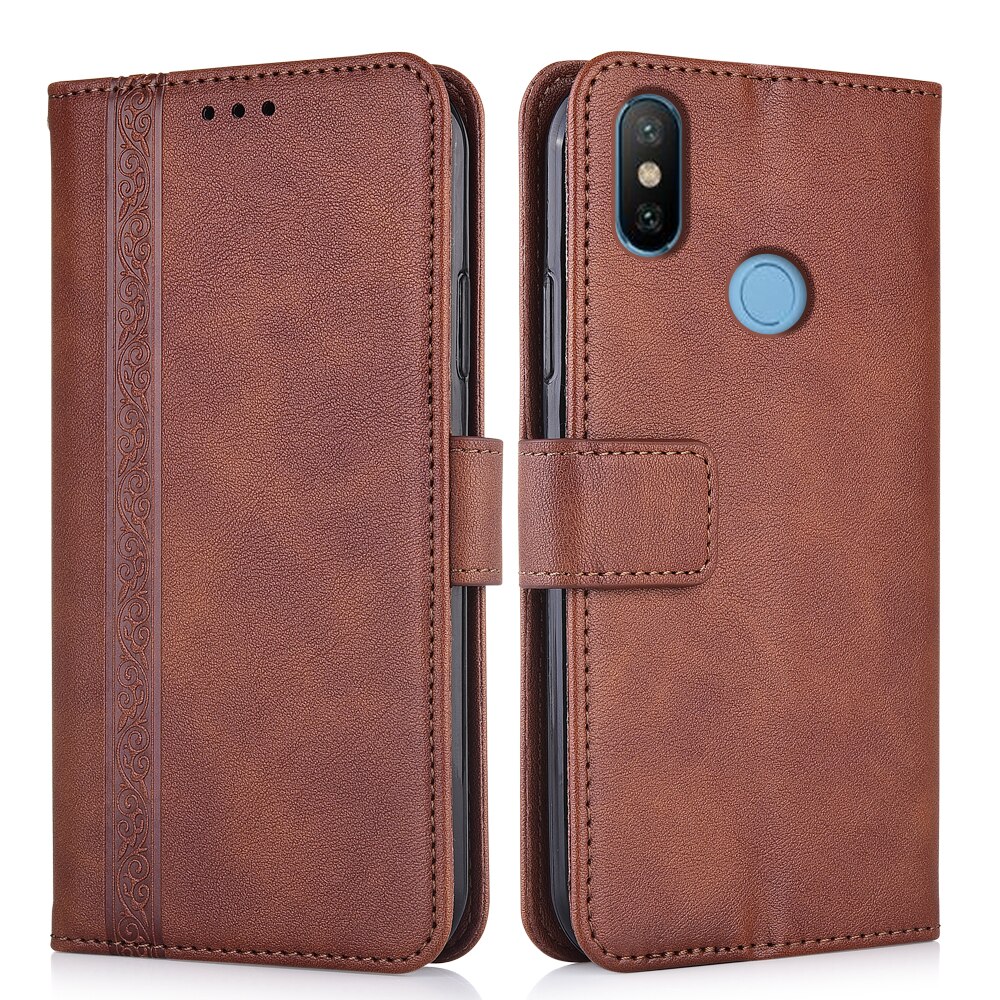 Per Xiaomi Redmi S2 S 2 custodia Cover per On RedmiS 2 Y 2 Cover Xiaomi Phone Bag per Redmi S2 Y 2 RedmiS2 custodia a portafoglio in pelle: MY-Brown