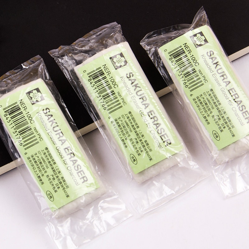 Goma de borrar de plasticidad Sakura japonesa, borrador para dibujo de bocetos, resaltar, amasado, para lápiz de carbón, suministros de arte