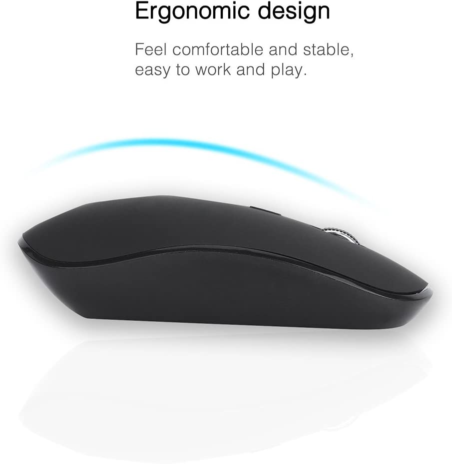 Zienstar Wireless Large Print Keyboard and Mouse Combo Set with 2.4G USB Receiver for Middle-aged and Elderly Individuals
