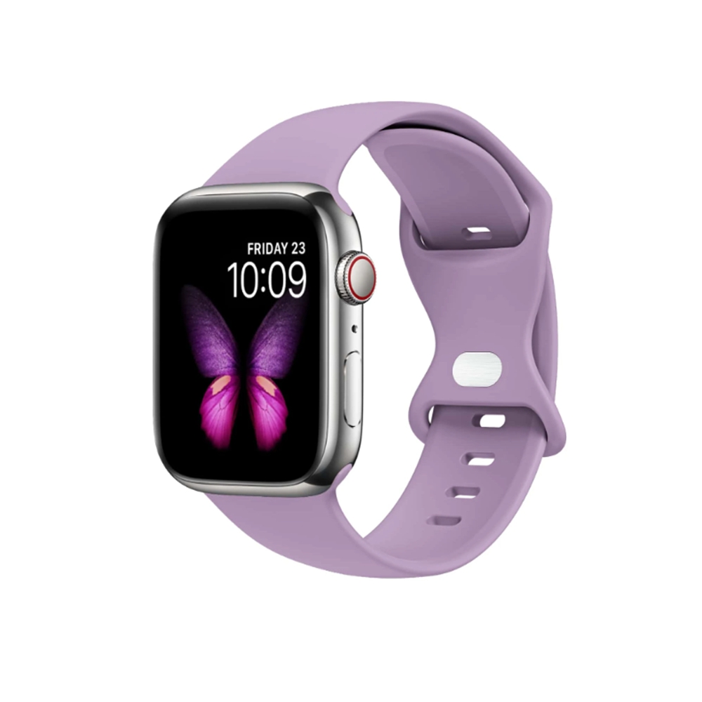 Siliconen lus Voor Apple Horloge band vrouwen voor iwatch 10/9/7/38mm 40mm 41mm 42mm 44mm 45mm 46mm Band: Zilver wit / 15Mm