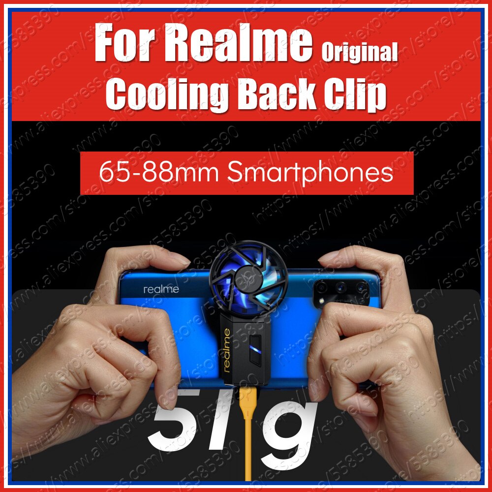 Realme – ventilateur de refroidissement liquide à double Clip, Original, rapide, pour GT 7 Pro 7i X7 Pro X3 Q2 Pro X50 Pro C3 C11 C15