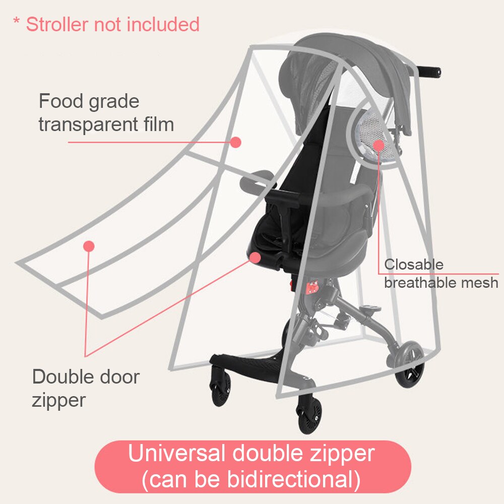 Baby Stroller Stroller Accessories Windshield Universal Strollers Rain Cover Pushchairs Raincoat Stroller Windscreen: Universal two-way