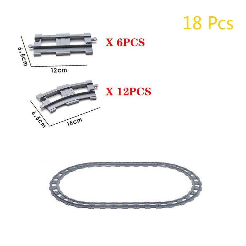 Locomotiva elettrica Pista del Treno Cabina Accessori blocchi di Costruzione di Grandi Blocchi Compatibile Con Duploed Giocattoli Per I Bambini 63PCS Giocattoli FAI DA TE: 18PCS-GD-SET2