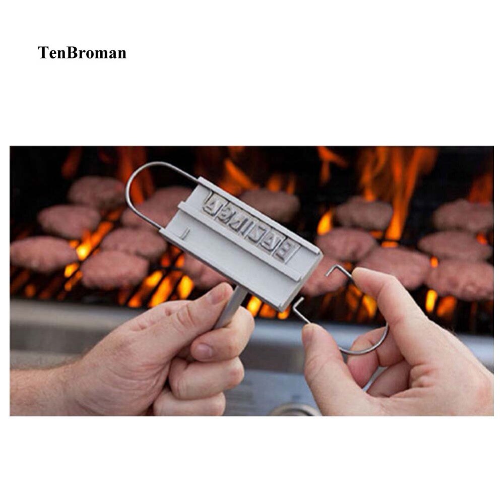 Edelstahl Grill Stempel Grill Buchstaben Grill Feuer markieren Dichtung Stanzen Schimmel BBQ Werkzeuge Kochen BBQ Zubehör