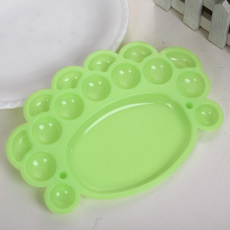15 brønde fodaftryk form plastpalet kunst maling plastik tegnebakke farvepalet til olie akvarel hvid maleri palle