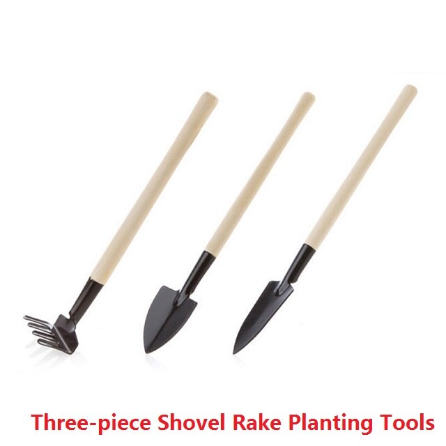 Seau de pelle Mini outils de plantation à main de jardin d'intérieur, petite pelle râteau-pelle outils de sol succulents pour jardinage d'intérieur: Three-piece tools