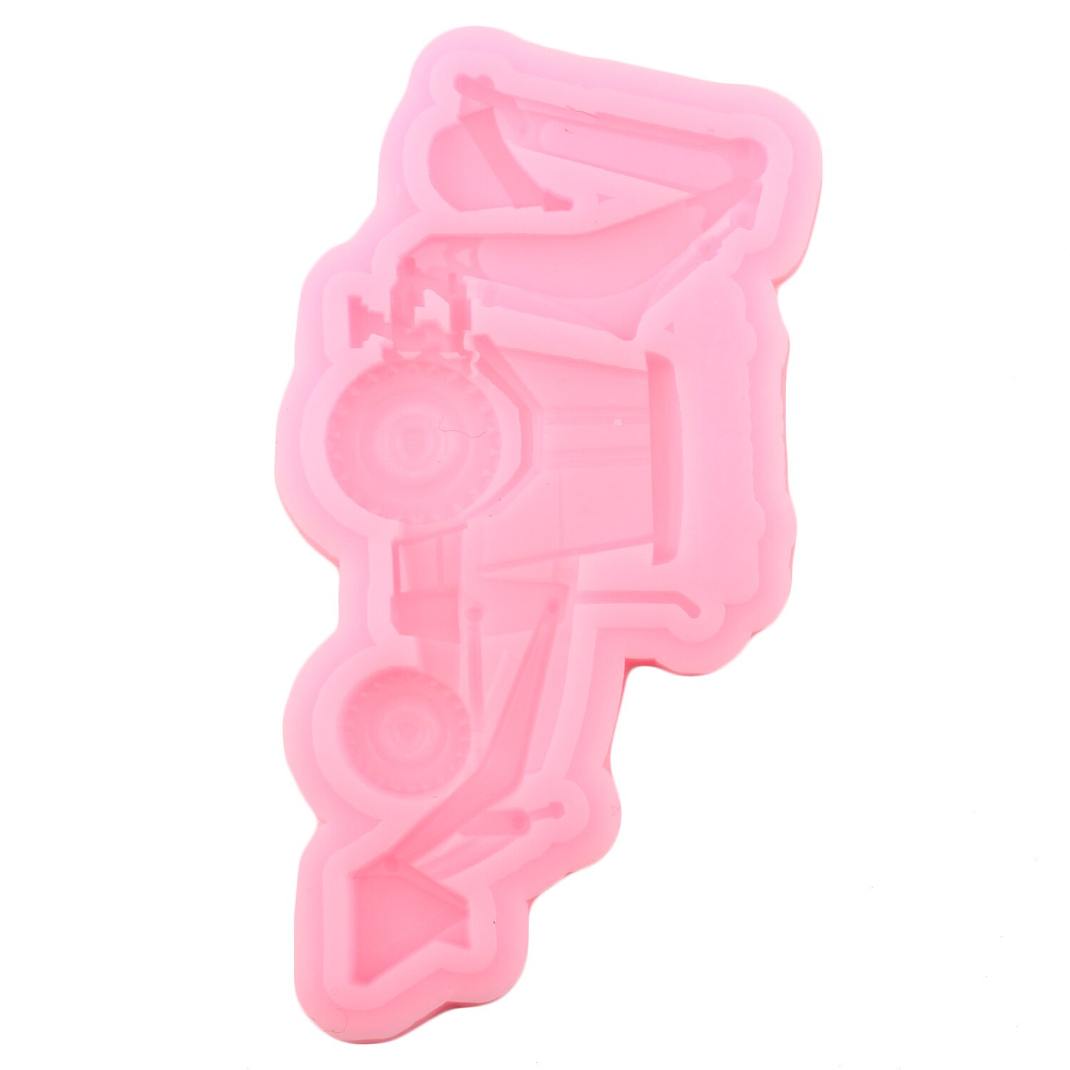 Molde de silicona para excavadora moldes de Fondant de coche 3D para bebés herramientas de decoración de tartas de cumpleaños, moldes de pasta de Chocolate para magdalenas