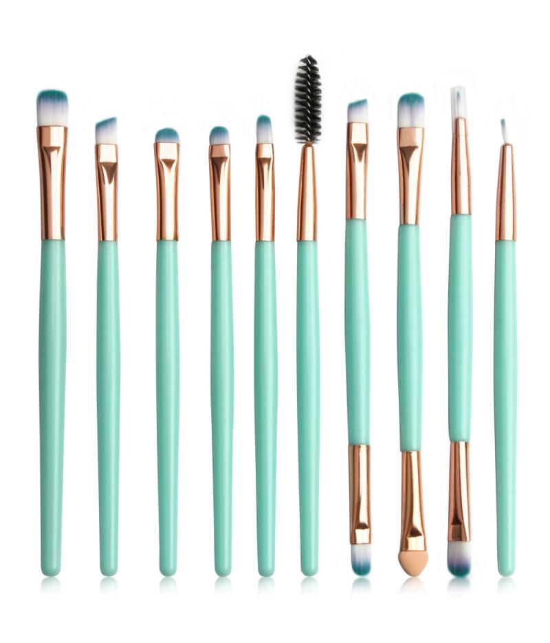 Portátil 10 unids/set maquillaje de ojo cepillo de sombra delineador frente Kit de herramienta de las mujeres ojo maquillaje cosméticos