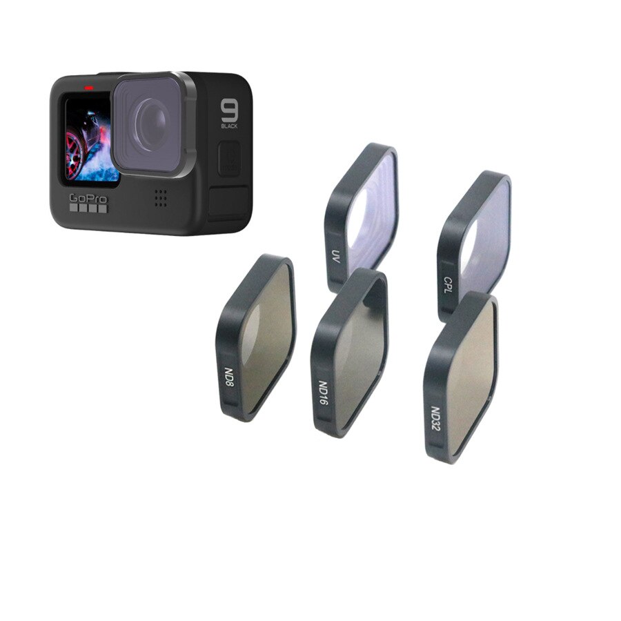 Uv ND8 ND16 ND32 Cpl Lens Filter Set Aluminium Frame Voor Gopro Hero 9 10 Zwart Action Camera Uv nd Cpl Lens Accessoreis