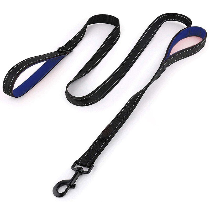 Benepaw Reflecterende Gewatteerde Hondenriem Twee Handvat Duurzaam Kleine Medium Grote Hond Pet Training Leash Nylon Lood 7 Kleuren: Blauw / L - 1.8M ( 5.9FT )