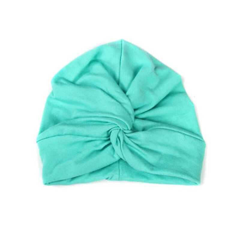 Baby Hoofdbanden Effen Katoen Tulband Hoofdband Voor Baby Meisjes Stretchy Beanie Hoed Hoofddeksels Baby Haarband Faixa Cabelo Para Bebe: Licht Groen