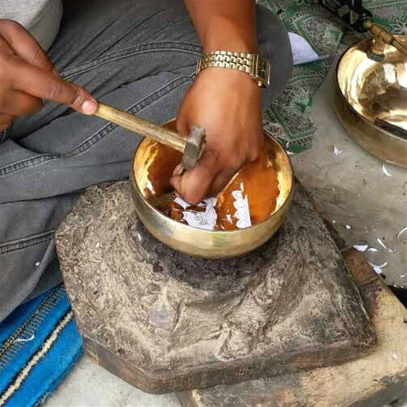 Cobre cuenco la meditación el Tíbet de Brahma Yoga tibetano Buda Nepal Himalaya recuerdo Chakra masaje hipnosis hecho a mano