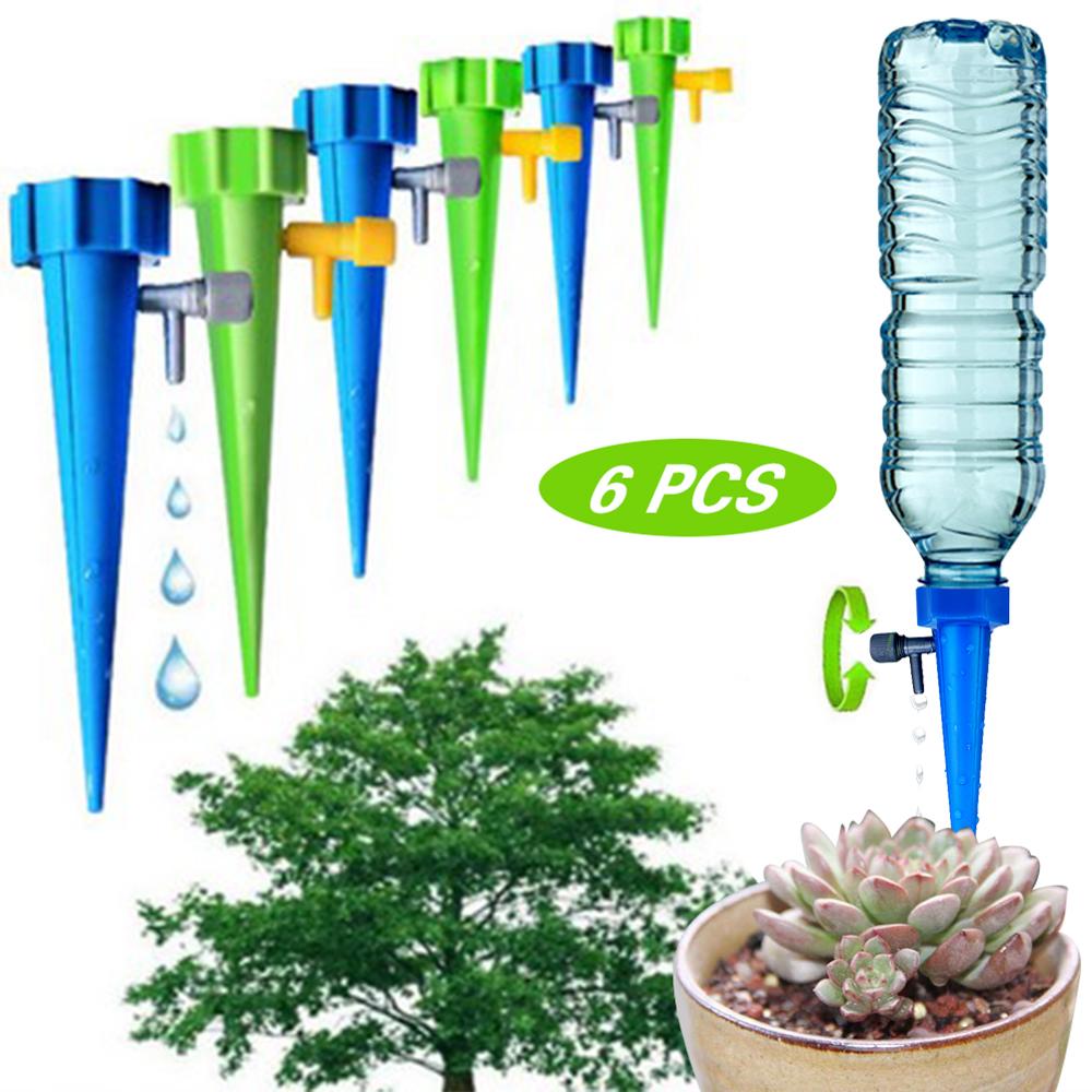 Kit De Riego Automático Para Plantas - 6 Piezas, Ajustable, Para Botellas, Ideal Para Vacaciones