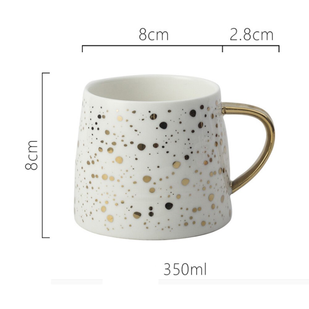 Ceramic Coffee Mug Milk Cup Drinkware Starry Sky Pattern Teacup Simple Mugs pink black white cup: white