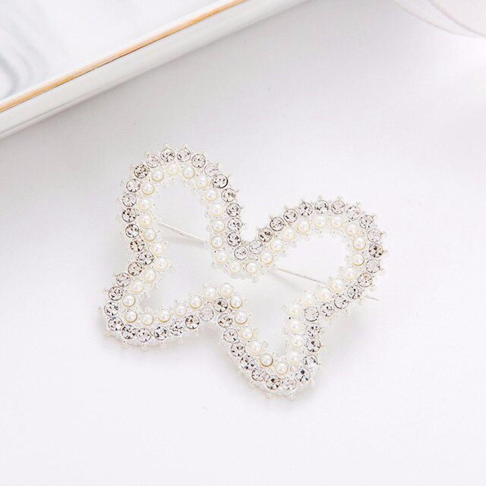 Broche géométrique en forme de papillon pour femme, avec strass, cœur, cerise, Badge, broches, vêtements, bijoux de décoration: C2