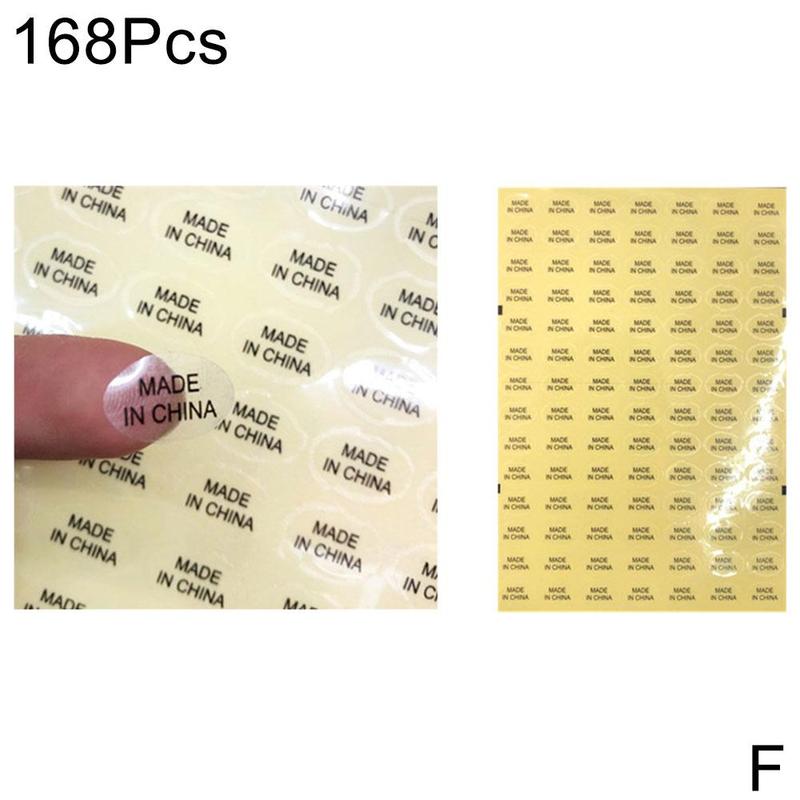 6 Soorten Made In China Stickers Zilver Label Met Zwarte Print Alfabet Land Van Herkomst Sticker Transparante Etiketten: F