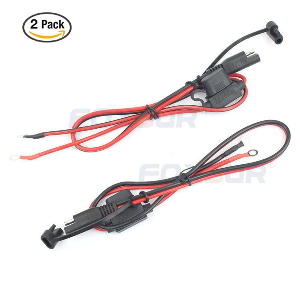 12V Charger Cable for Motorcycle Battery Terminal To SAE Quick Disconnect Cable Motorcycle Battery Output Connector