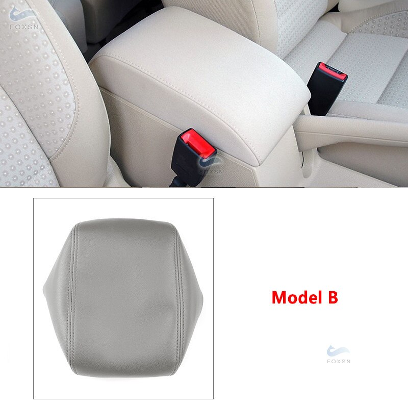 Garniture de boîte d&#39;accoudoir de commande centrale en cuir microfibre, accessoires de voiture pour VW Touran 2006 2007: B Gray