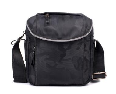 Stijl herentas nylon waterdicht camouflage print heren schoudertas zakelijk vrije tijd s: Zwart