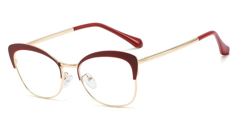 45889 Cat Eye Wenkbrauw Frame Glazen Frames Mannen Vrouwen Optische Mode Computer Bril: C13Red