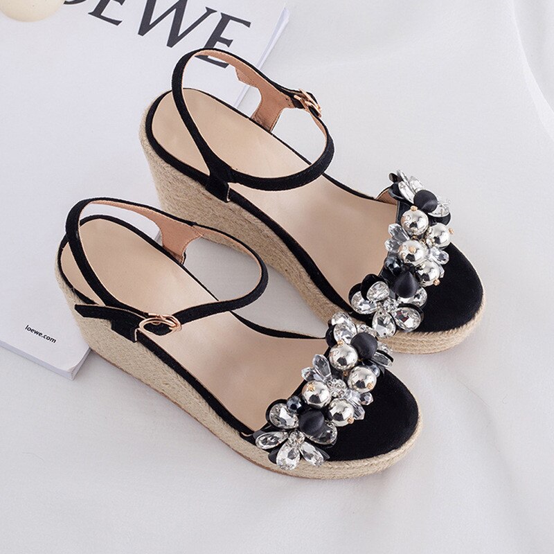 Zapatos de novia perla brillante, accesorios de de boda, zapatos planos de tacón alto, zapatillas, adornos de diamantes de imitación para zapatos, flores