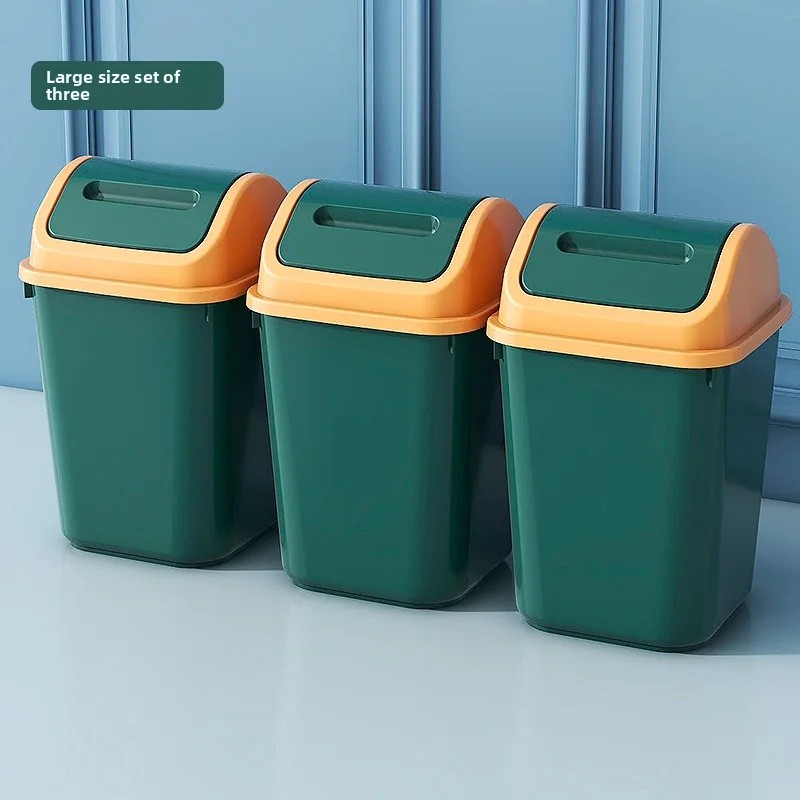 Duży, szczelny kosz na śmieci robić domu, łazienki, kuchni, salonu z pokrywą, plastikowy kwadratowy pojemnik na odpady robić sypialni.: kawa